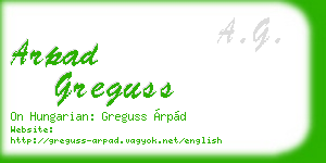 arpad greguss business card